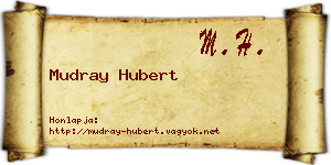 Mudray Hubert névjegykártya